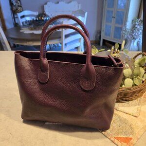 Portland Leather 'Almost Perfect' Raindrop Crossbody Bag - Plum with Zipper